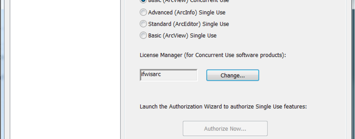 ArcGIS License Server Advanced Settings Screenshot