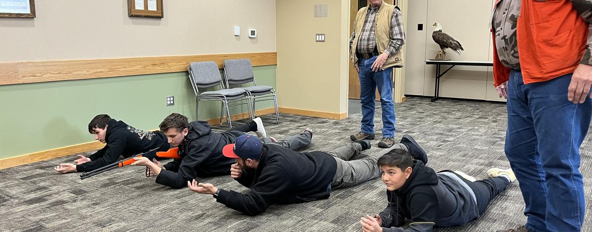 Instruction during a hunter education class