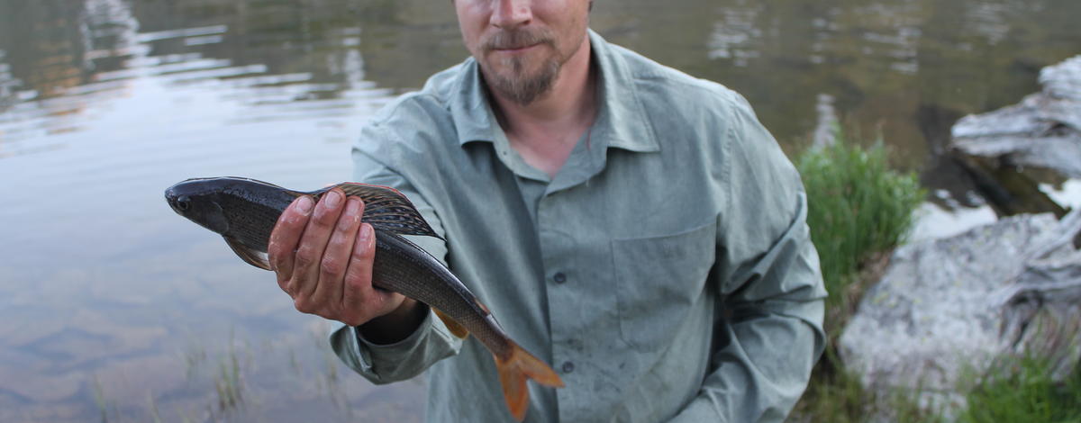 Lanson Stavast with a catch/release record grayling