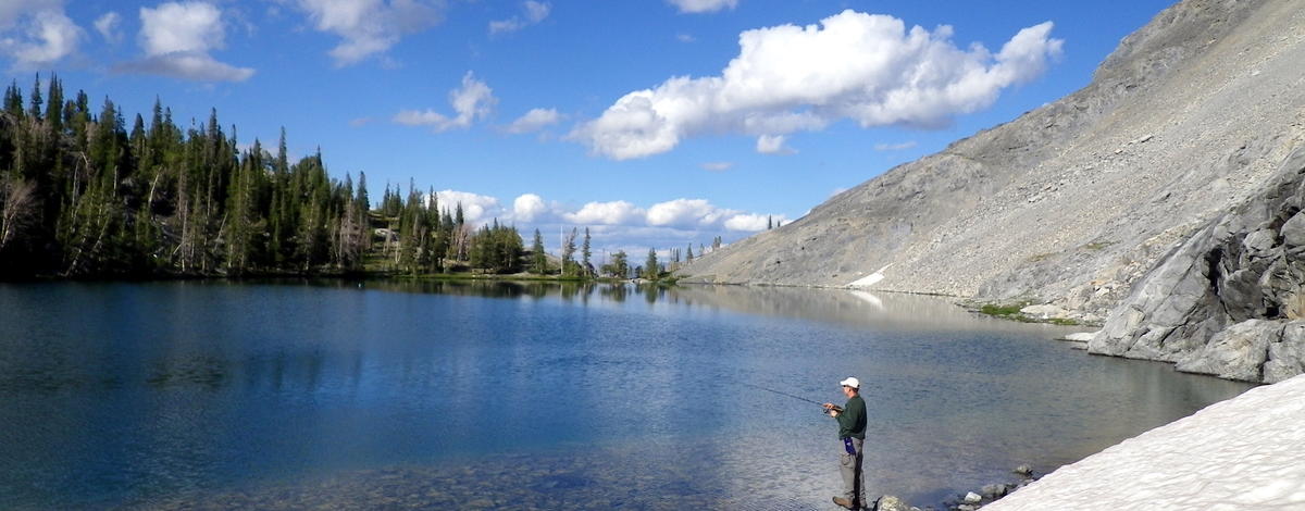 Alpine lake fishing, Idaho