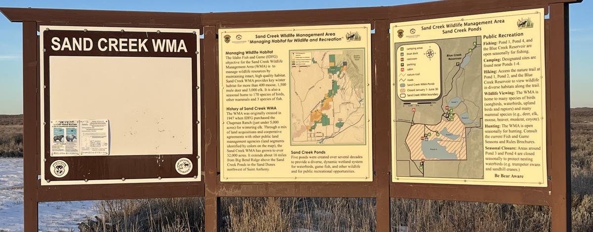 Sand Creek WMA kiosk signage