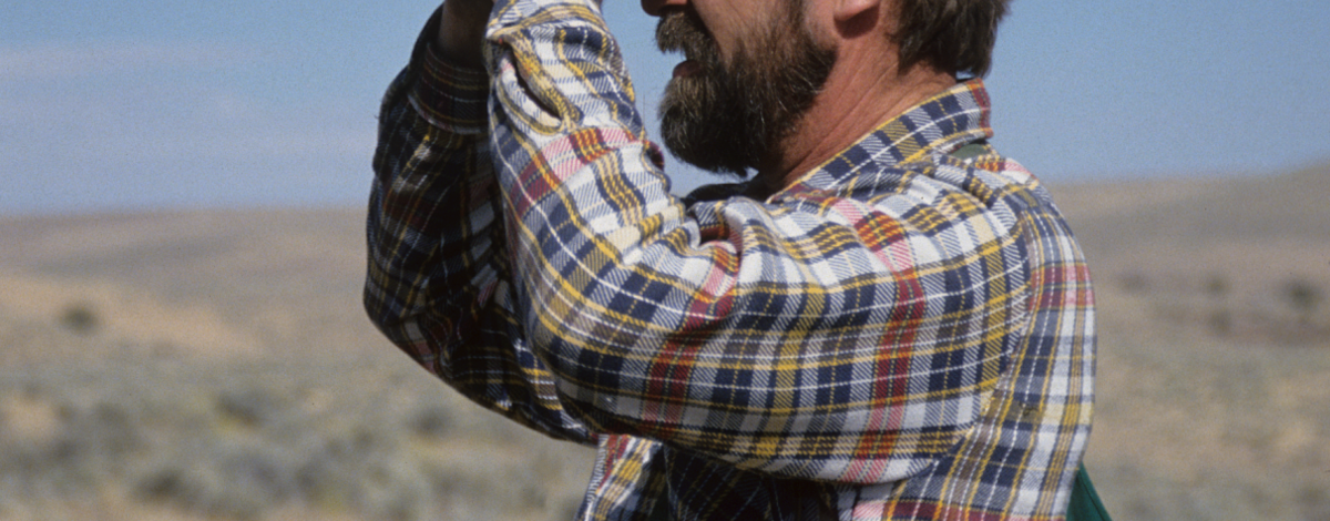 researcher looking for sage grouse June 2007