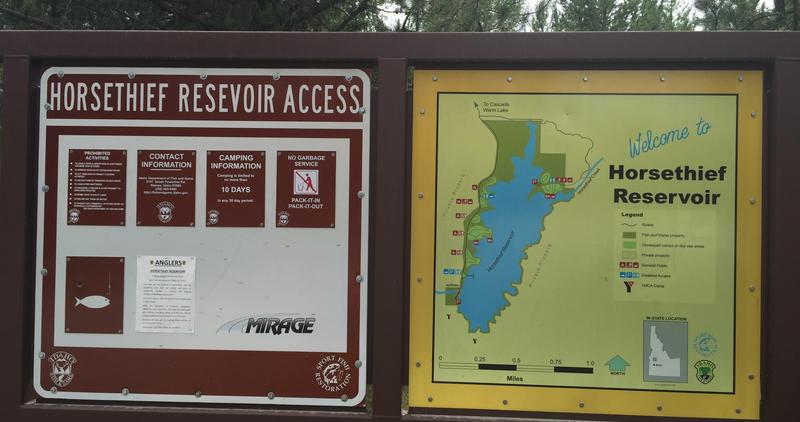 Horsethief  Reservoir Fishing Access informational signs August 2015