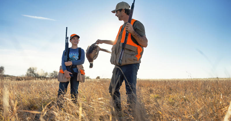 Father and son successful pheasant hunt