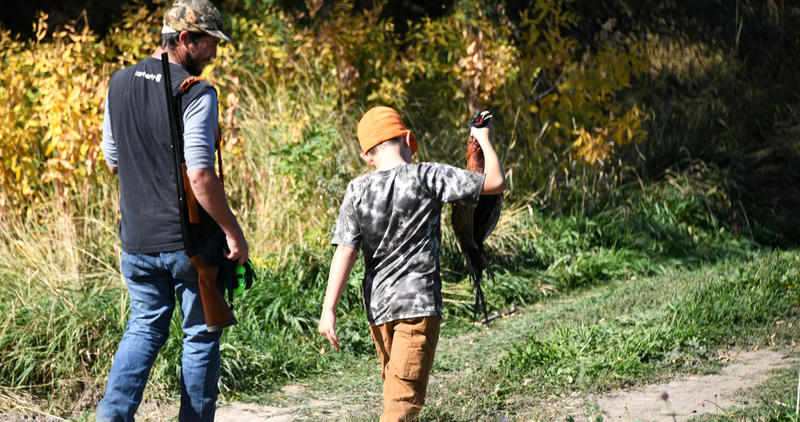 proud_dad_and_son_youth_pheasant_hunt_niagara_springs_wma_oct_2021