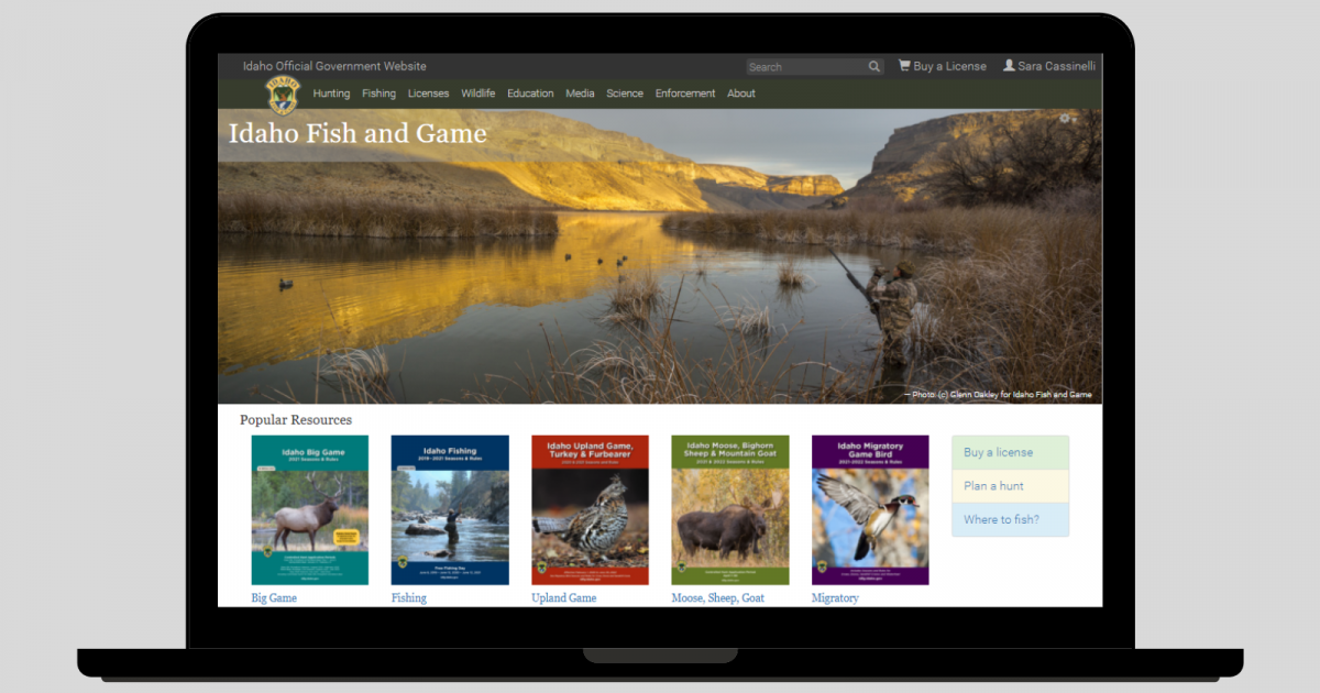 Idaho Fish and Game website will be intermittently ...