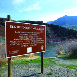 Elk Bend Boating Access sign and boat ramp April 2014