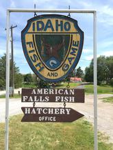 American Falls Fish Hatchery informational signs vertical shot June 2016