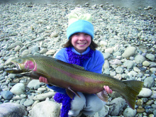 Ava with her steelhead March 2009