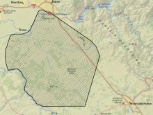 Map of suspected area where plague is expected to be present in wildlife. Please take precautions when visiting this area and adjacent areas where ground squirrels occur.