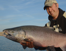 man holding his chinook February 2015