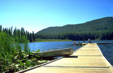 Winchester Lake with dock and boat