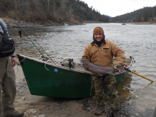 Steelhead fishing succes near Orofino, Idaho in January 2015