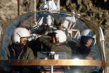 helicopter survey crew