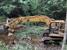 Trestle Creek habitat project as construction is underway