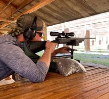 Shooter on a bench at Farragut Range