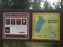 Horsethief  Reservoir Fishing Access informational signs August 2015