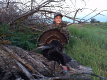 boy with his turkey 