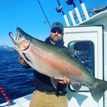 Large rainbow trout caught on Lake Pend Oreille