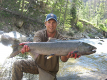 angler with his Spring chinook salmon July 2014