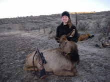 girl with her cow elk January 2104