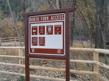North Fork Access signage