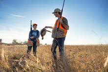 Father and son successful pheasant hunt