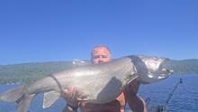Aaron Goettsche with catch/release record Lake Trout from June 2025