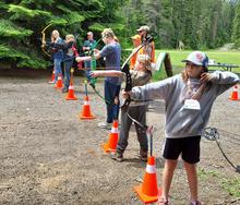 Youth archers at the Farragut Shooting Range Center
