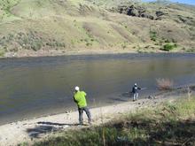 Anglers fishing the lower Salmon River