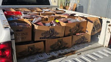 Fish and Game truck filled with processed game meat that is headed to a local food bank.