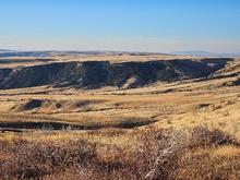 Wide vista view of Tex Creek acquisition and grassland