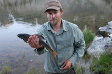 Lanson Stavast with a catch/release record grayling