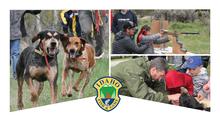 Collage of pictures taken at a youth outdoor skills day event