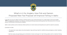 New Fee Proposal - Angler Benefits