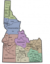 Idaho trapping regional boundaries.