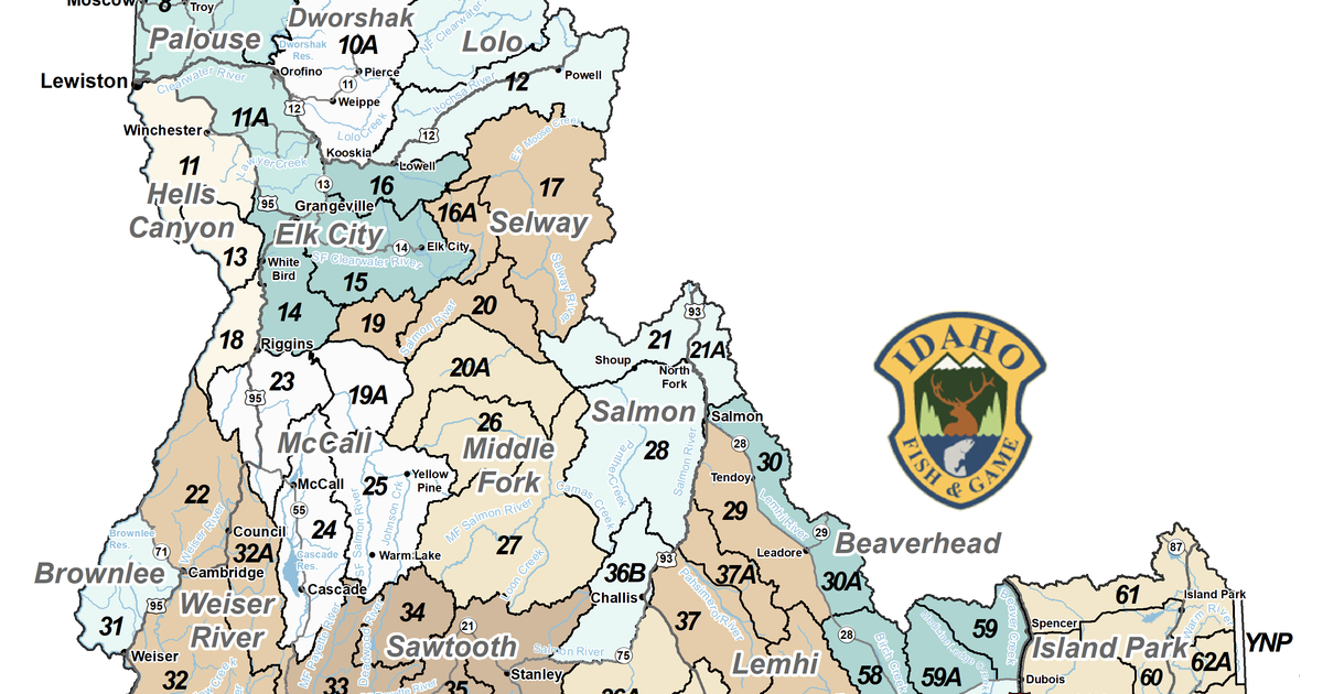 Nonresident Deer and Elk Quotas - Elk Management Zones Game Management Units Map 