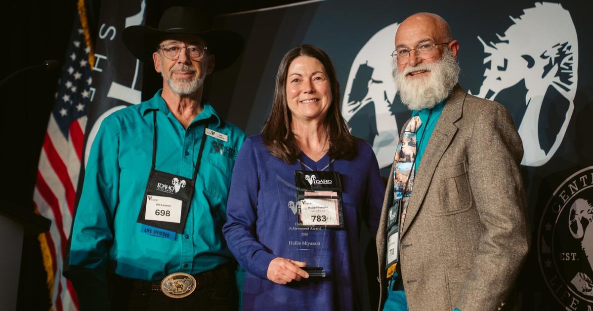 Idaho Wild Sheep Foundation honors IDFG biologist Hollie Miyasaki for Outstanding Achievement in Bighorn Sheep Conservation
