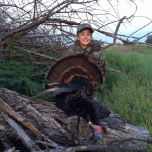 boy with his turkey 