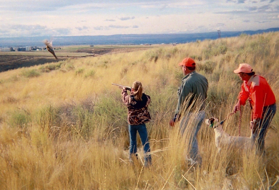 pheasant hunting, youth with mentor